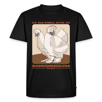 Poulet en soie | Silkie Poulet Poulet en soie Cadeau - T-shirt Premium bio Homme - noir - Devant - Nico (187cm)
