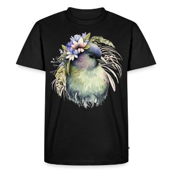 Mignon Kiwi Oiseau Fleur Couronne Floral Oiseaux Exotiques - T-shirt Premium bio Homme - noir - Devant - Nico (187cm)