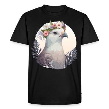 Mignon Fulmar Oiseau Fleur Couronne Floral Tropical Oiseau - T-shirt Premium bio Homme - noir - Devant - Nico (187cm)