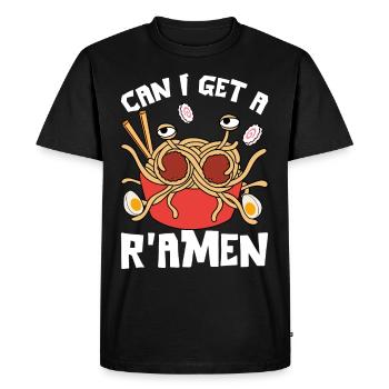 Monstre spaghetti volant FSM Pastafarian - T-shirt Premium bio Homme - noir - Devant - Nico (187cm)
