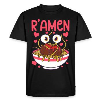 Flying Spaghetti Monster FSM Pastafarian - Men's Premium Organic T-Shirt - black - Front - Nico (187cm)