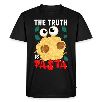 Monstre spaghetti volant FSM Pastafarian - T-shirt Premium bio Homme - noir - Devant - Nico (187cm)