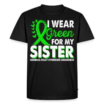 Portez du vert pour sensibiliser à la - T-shirt Premium bio Homme - noir - Devant - Nico (187cm)