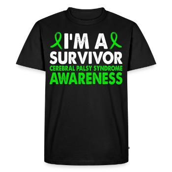Survivants du syndrome de paralysie cérébrale - T-shirt Premium bio Homme - noir - Devant - Nico (187cm)