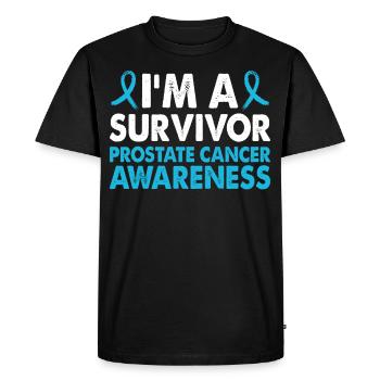 Mois de la sensibilisation au cancer de la prostate pour les survivants - T-shirt Premium bio Homme - noir - Devant - Nico (187cm)