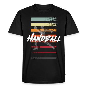 Handballeur Handballeur - T-shirt Premium bio Homme - noir - Devant - Nico (187cm)