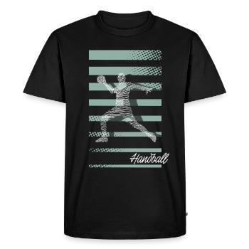 Handballeur Handballeur - T-shirt Premium bio Homme - noir - Devant - Nico (187cm)