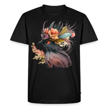 Mignon Oiseau De Paradis Fleur Fleur Couronne Oiseaux de compagnie - T-shirt Premium bio Homme - noir - Devant - Nico (187cm)
