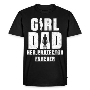 Fille, père, son protecteur pour toujours - T-shirt Premium bio Homme - noir - Devant - Nico (187cm)