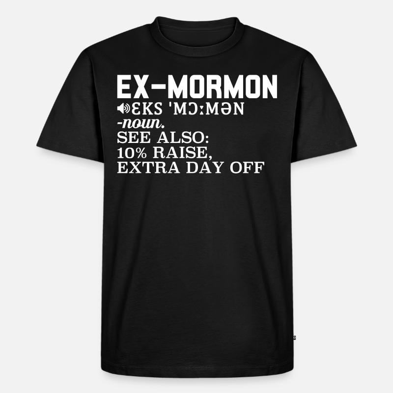 Postmormonen-Exmo - Männer Premium Bio T-Shirt - Schwarz