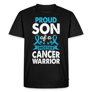 Fils du cancer de la prostate Conscience guerrière - T-shirt Premium bio Homme - noir - Devant - Nico (187cm)