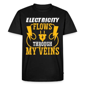 Électricien dans mes veines Ingénieur électricien - T-shirt Premium bio Homme - noir - Devant - Nico (187cm)