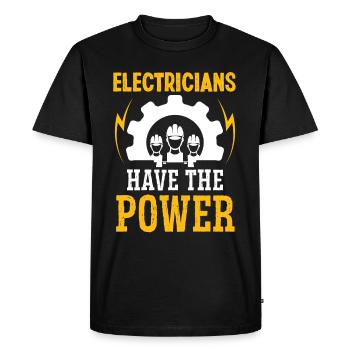 Électricien ont l’ingénieur électricien de puissance - T-shirt Premium bio Homme - noir - Devant - Nico (187cm)