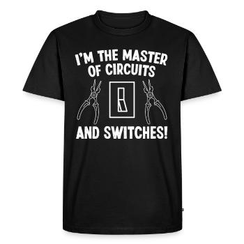 Electrician Master Of Circuits Electrical Engineer - Men's Premium Organic T-Shirt - black - Front - Nico (187cm)