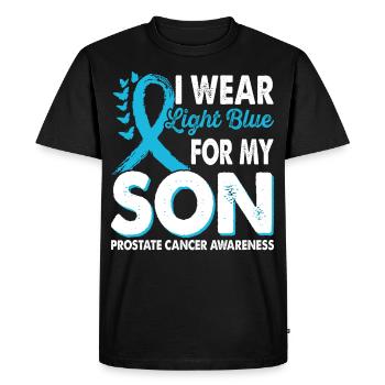 Portez du bleu clair pour le Mois de la Conscience - T-shirt Premium bio Homme - noir - Devant - Nico (187cm)