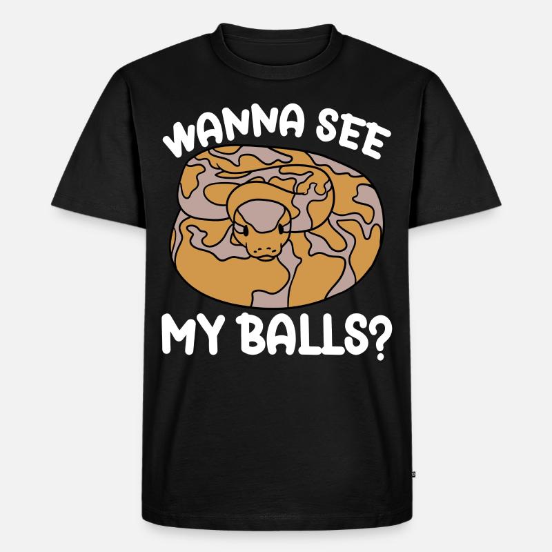 Kugelpython Schlange - Männer Premium Bio T-Shirt - Schwarz