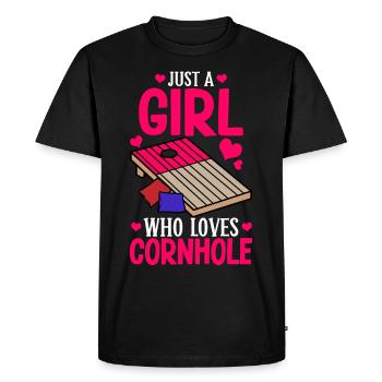 Corn Hole - Men's Premium Organic T-Shirt - black - Front - Nico (187cm)
