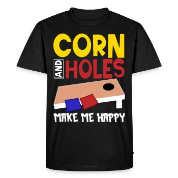 Funny Cornhole Corn Hole - Men's Premium Organic T-Shirt - black - Front - Nico (187cm)