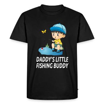 Daddy's Little Angel Buddy Cute Angler Boy - Men's Premium Organic T-Shirt - black - Front - Nico (187cm)