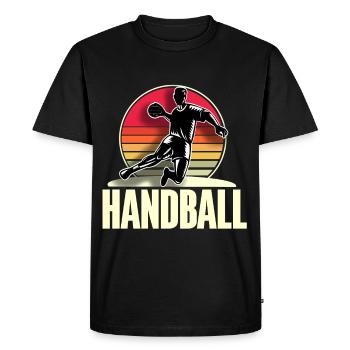 Handballeur Handballeur - T-shirt Premium bio Homme - noir - Devant - Nico (187cm)