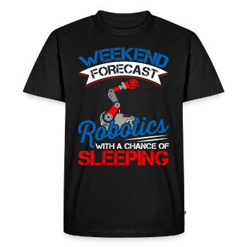Weekend forecast robotics lovers - Men's Premium Organic T-Shirt - black - Front - Nico (187cm)
