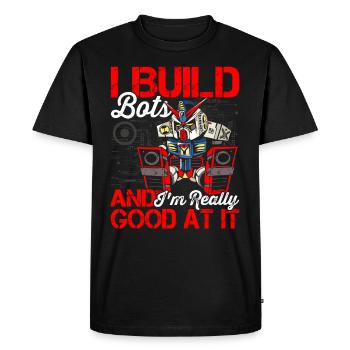 I build bots robotics lover robot engineer - Men's Premium Organic T-Shirt - black - Front - Nico (187cm)