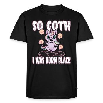 Satan Belzébuth Diable Gothique Pentagramme Mystique - T-shirt Premium bio Homme - noir - Devant - Nico (187cm)
