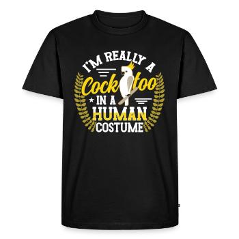 Je suis un cacatoès dans un oiseau costumé humain - T-shirt Premium bio Homme - noir - Devant - Nico (187cm)