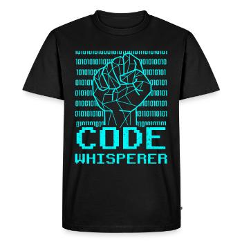Code Whisperer Coding Coder Programmer - Men's Premium Organic T-Shirt - black - Front - Nico (187cm)