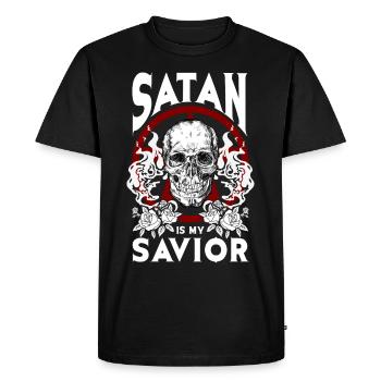 Drôle de satanisme satanique - T-shirt Premium bio Homme - noir - Devant - Nico (187cm)
