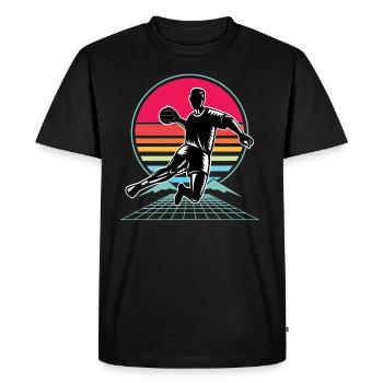 Handballeur Handballeur - T-shirt Premium bio Homme - noir - Devant - Nico (187cm)