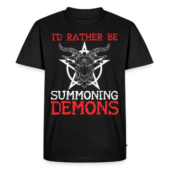 Drôle de satanisme Satan satanique - T-shirt Premium bio Homme - noir - Devant - Nico (187cm)