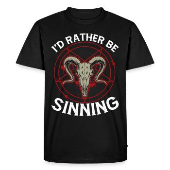 Drôle de satanisme Satan satanique - T-shirt Premium bio Homme - noir - Devant - Nico (187cm)