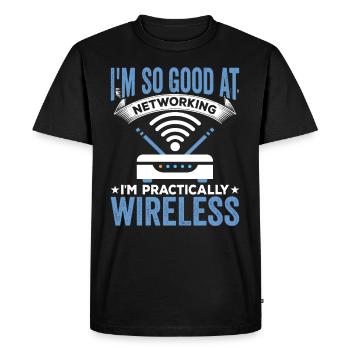 Technicien réseau Administrateur réseau - T-shirt Premium bio Homme - noir - Devant - Nico (187cm)
