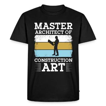 Construction Worker Master Architect Of Construction Art - Men's Premium Organic T-Shirt - black - Front - Nico (187cm)