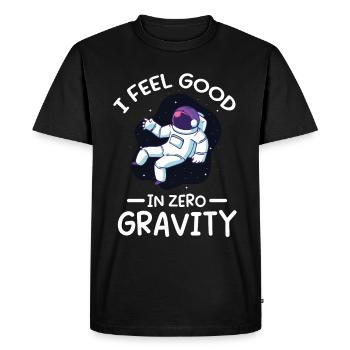 Astronaut I Feel Good In Zero Gravity Spaceman - Men's Premium Organic T-Shirt - black - Front - Nico (187cm)