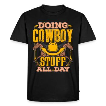 Les trucs de cow-boy toute la journée rendent les cow-boys mignons - T-shirt Premium bio Homme - noir - Devant - Nico (187cm)