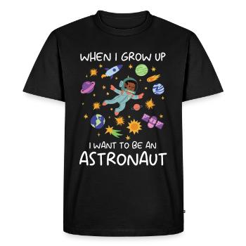 Astronaut I Want To Be An Astronaut Space - Men's Premium Organic T-Shirt - black - Front - Nico (187cm)