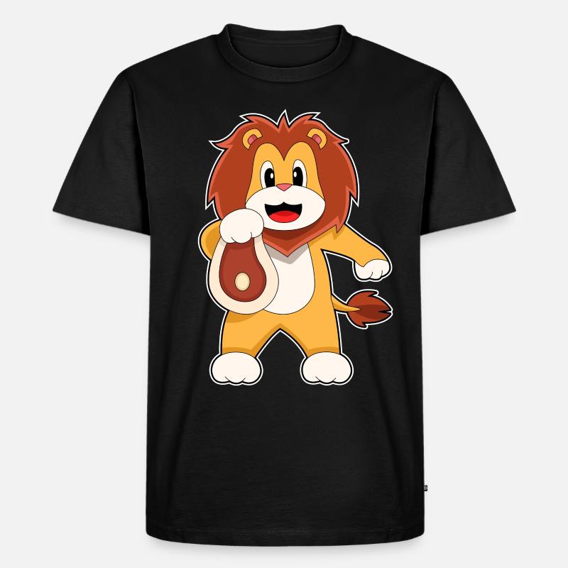 Löwe Fleisch - Männer Premium Bio T-Shirt - Schwarz