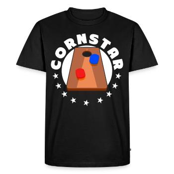Funny Cornhole Corn Hole - Men's Premium Organic T-Shirt - black - Front - Nico (187cm)