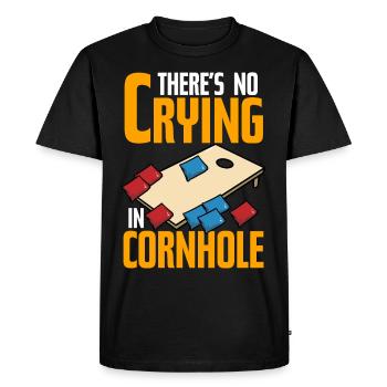 Funny Corn Hole - Men's Premium Organic T-Shirt - black - Front - Nico (187cm)
