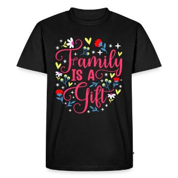 Familie Ist Ein Geschenk Familientreffen Verwandt - Männer Premium Bio T-Shirt - Schwarz - Vorne - Nico (187cm)