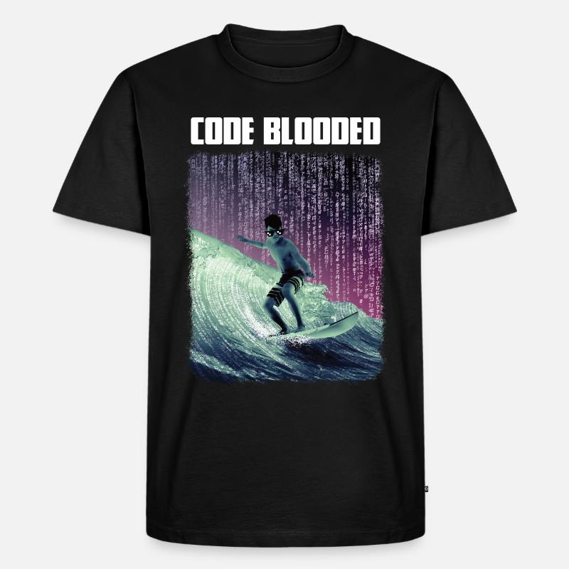 Code blooded - Männer Premium Bio T-Shirt - Schwarz