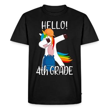 École élémentaire de quatrième année de 4e année Einhorn - T-shirt Premium bio Homme - noir - Devant - Nico (187cm)