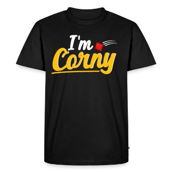 Funny Cornhole Corn Hole - Men's Premium Organic T-Shirt - black - Front - Nico (187cm)