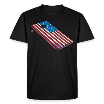 Cornhole Corn Hole Patriotic - Men's Premium Organic T-Shirt - black - Front - Nico (187cm)