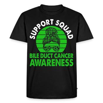 Mois de la sensibilisation au cancer des canaux biliaires de l’Escouade de soutien - T-shirt Premium bio Homme - noir - Devant - Nico (187cm)