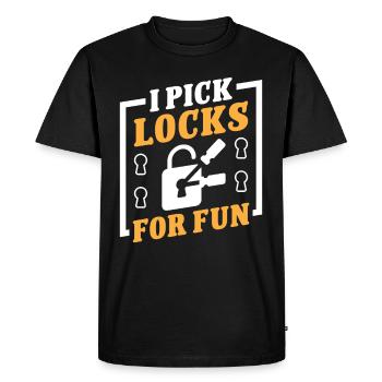 Locksmith I Pick Locks For Fun Locksmith - Men's Premium Organic T-Shirt - black - Front - Nico (187cm)