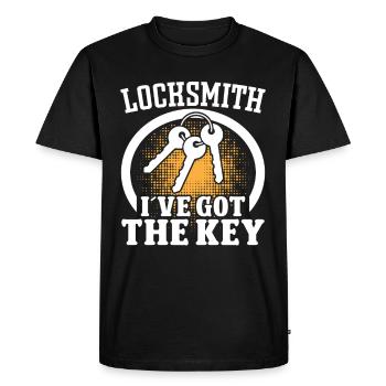 Locksmith I ́ve Got The Key Locksmith Lock - Men's Premium Organic T-Shirt - black - Front - Nico (187cm)