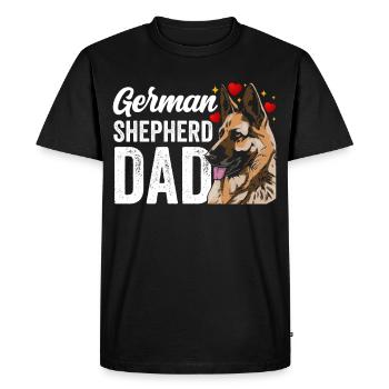 Berger allemand papa mignon amoureux des animaux de compagnie - T-shirt Premium bio Homme - noir - Devant - Nico (187cm)
